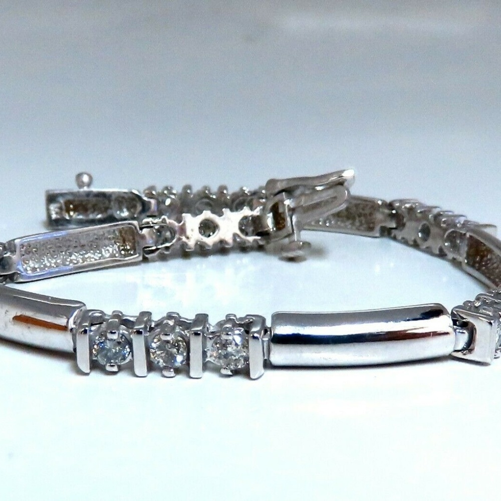 1.30ct Natural Diamonds Long Bar Linked Bracelet